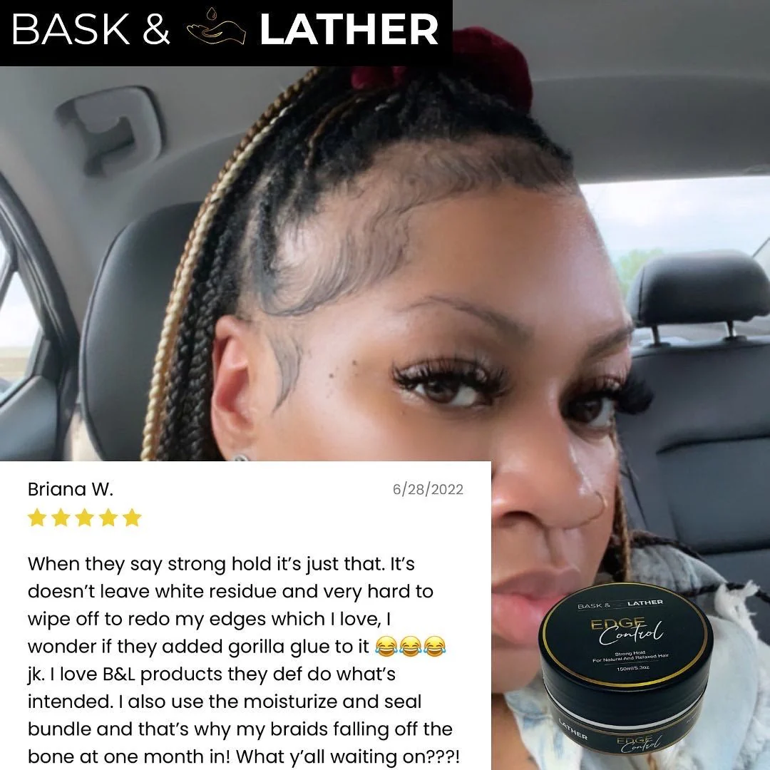 BASK & LATHER Strong Hold Edge Control Gel with Castor Oil 150ml| 5.3OZ