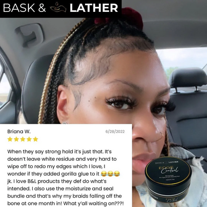 BASK & LATHER Strong Hold Edge Control Gel with Castor Oil 150ml| 5.3OZ